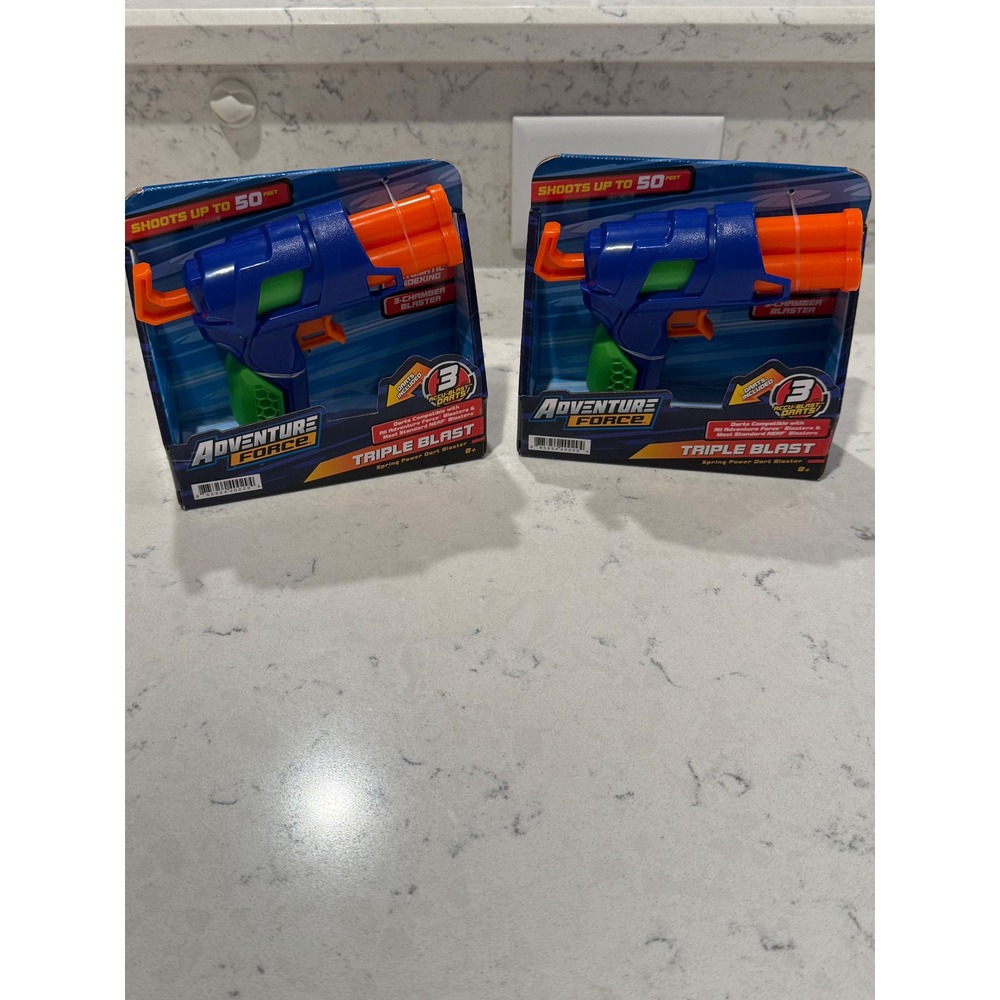 Adventure Force Triple Blast Spring Power Dart Blaster Shoots up to 50‎ Feet